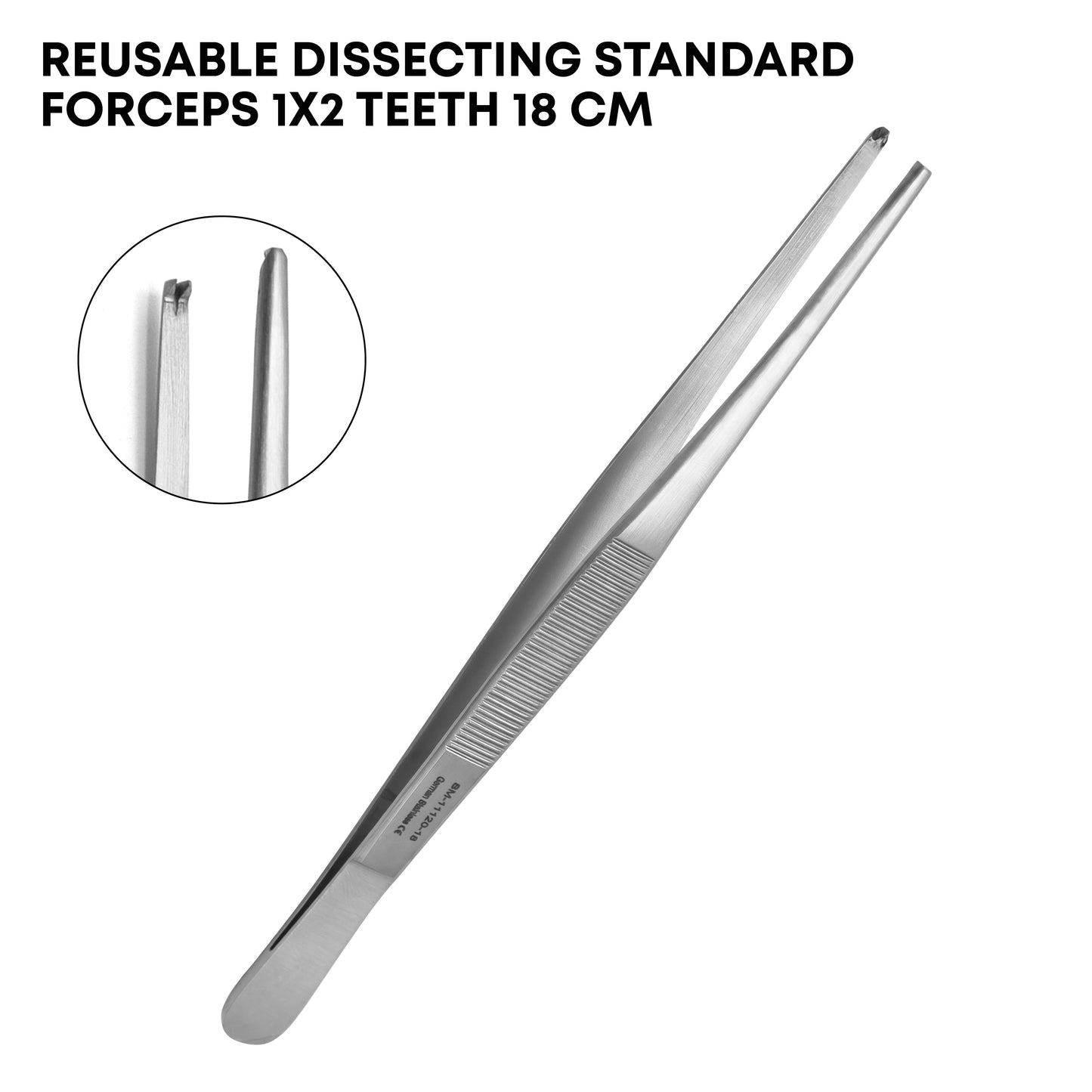 Standard Dissecting Forceps 1x2 Teeth –  Tissue Forceps