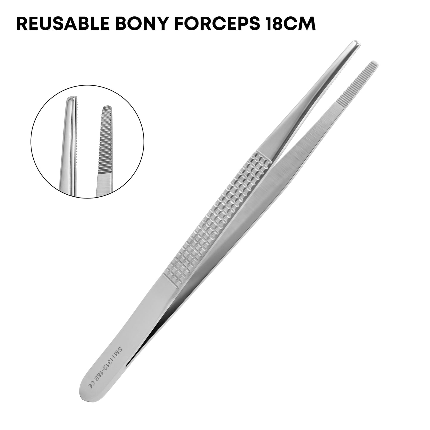 Bony Forceps with Serrated Teeth – 18cm Stainless Steel