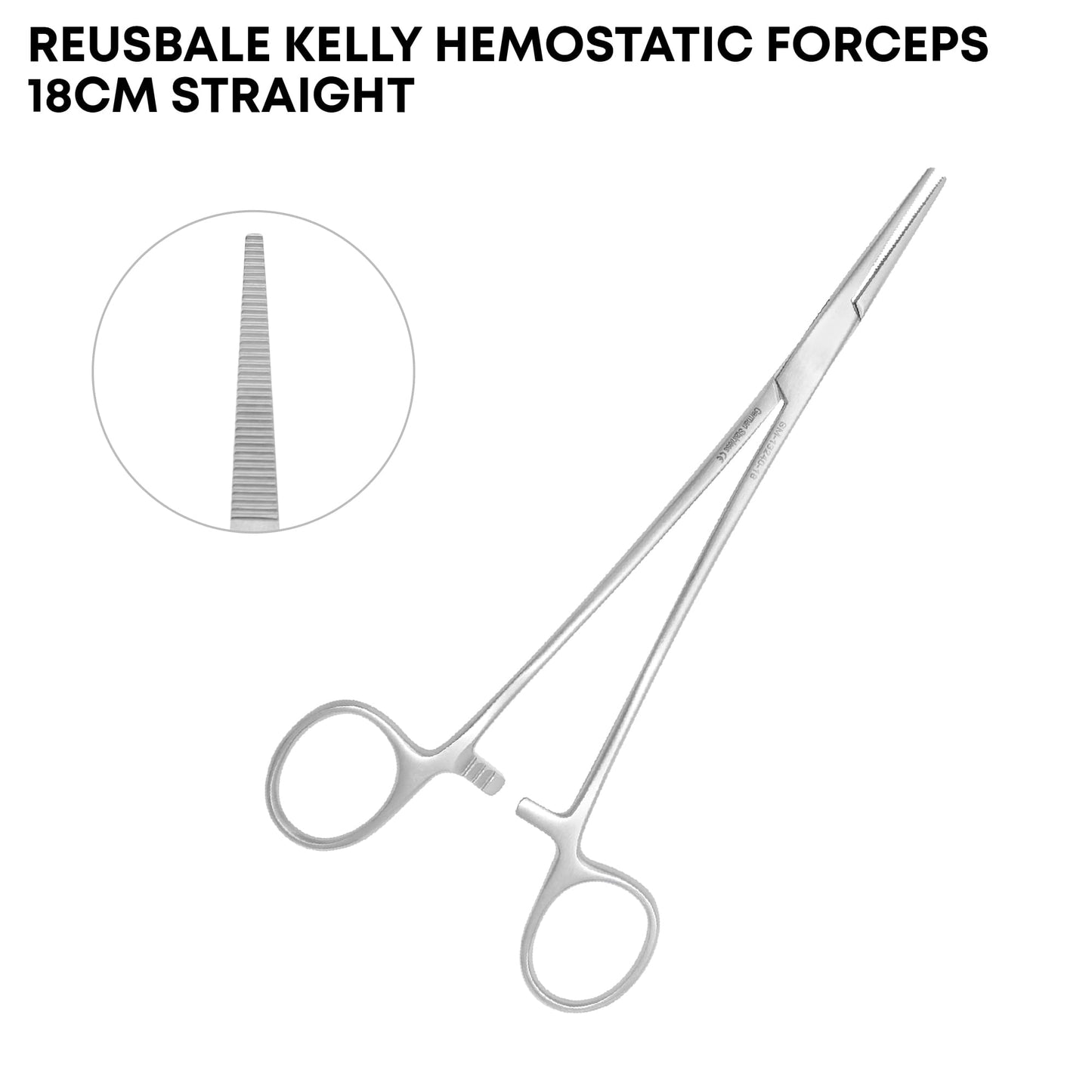 Kelly Hemostatic Forceps 18cm Straight –  Locking Surgical Clamp