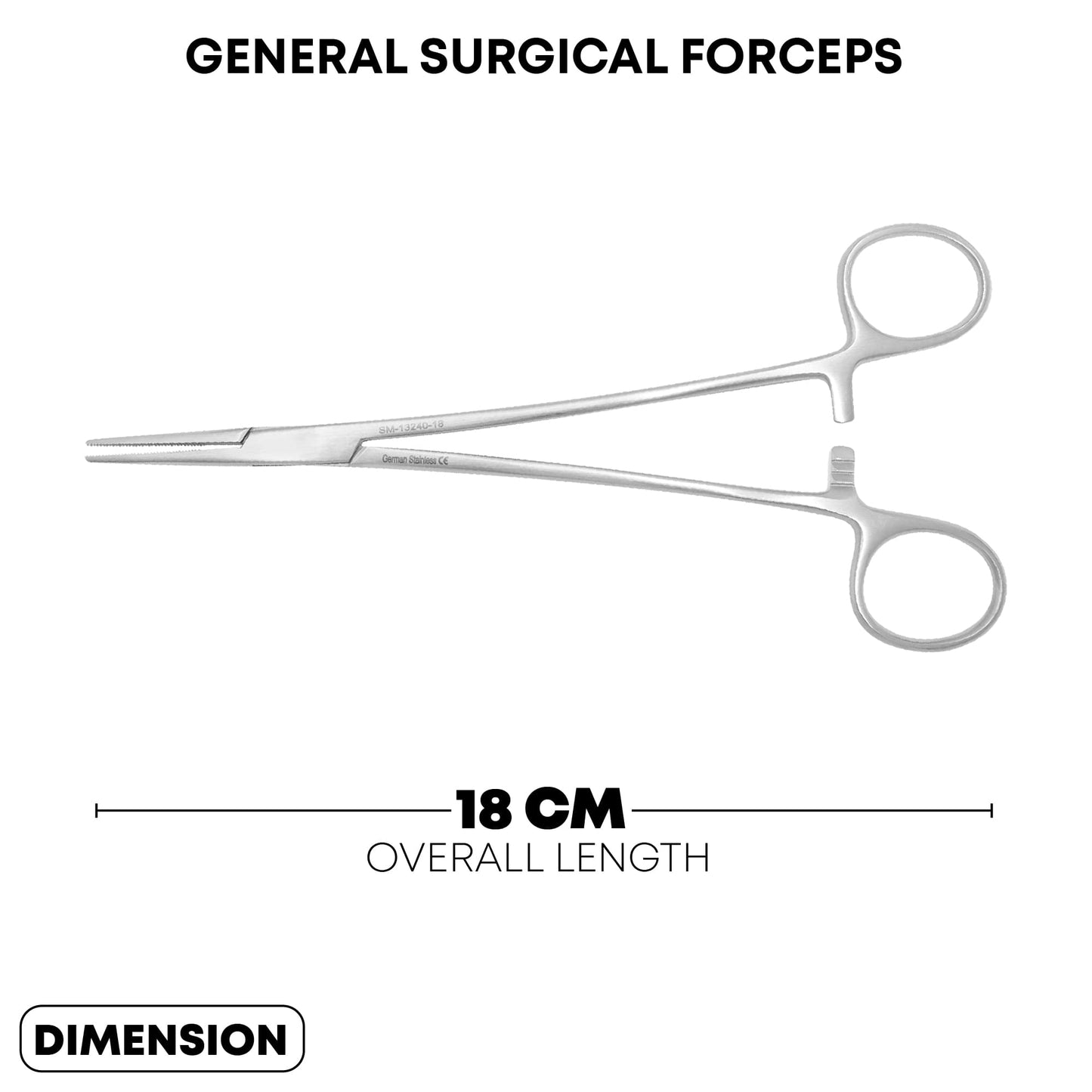 Kelly Hemostatic Forceps 18cm Straight –  Locking Surgical Clamp