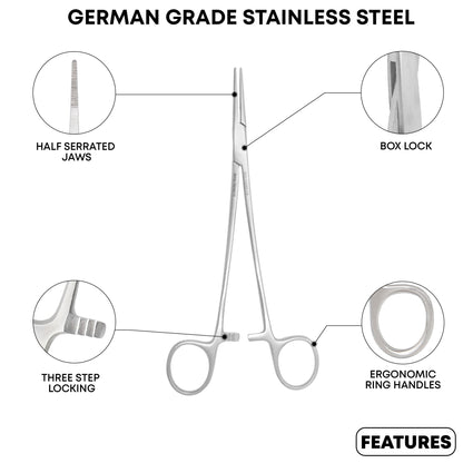 Kelly Hemostatic Forceps 18cm Straight –  Locking Surgical Clamp
