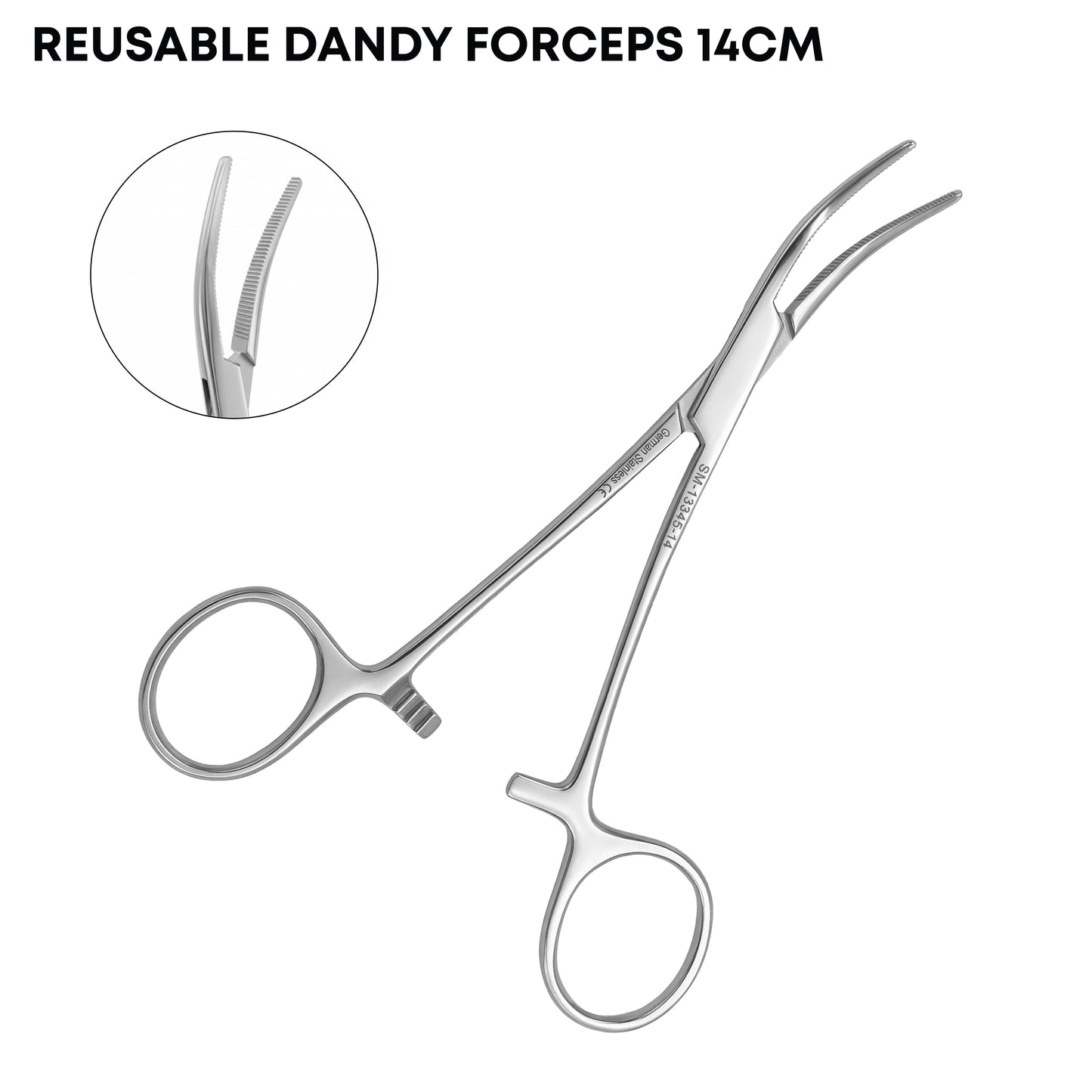 Dandy Hemostatic Forceps Curved Serrated – 14cm