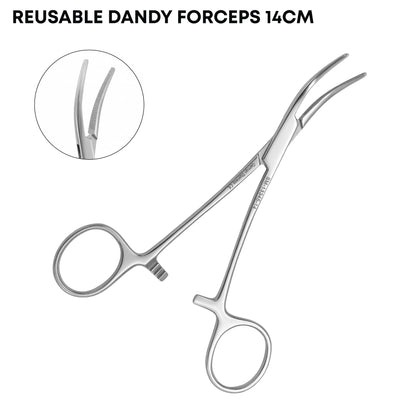 Dandy Hemostatic Forceps Curved Serrated – 14cm