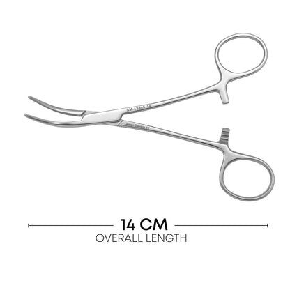 Dandy Hemostatic Forceps Curved Serrated – 14cm