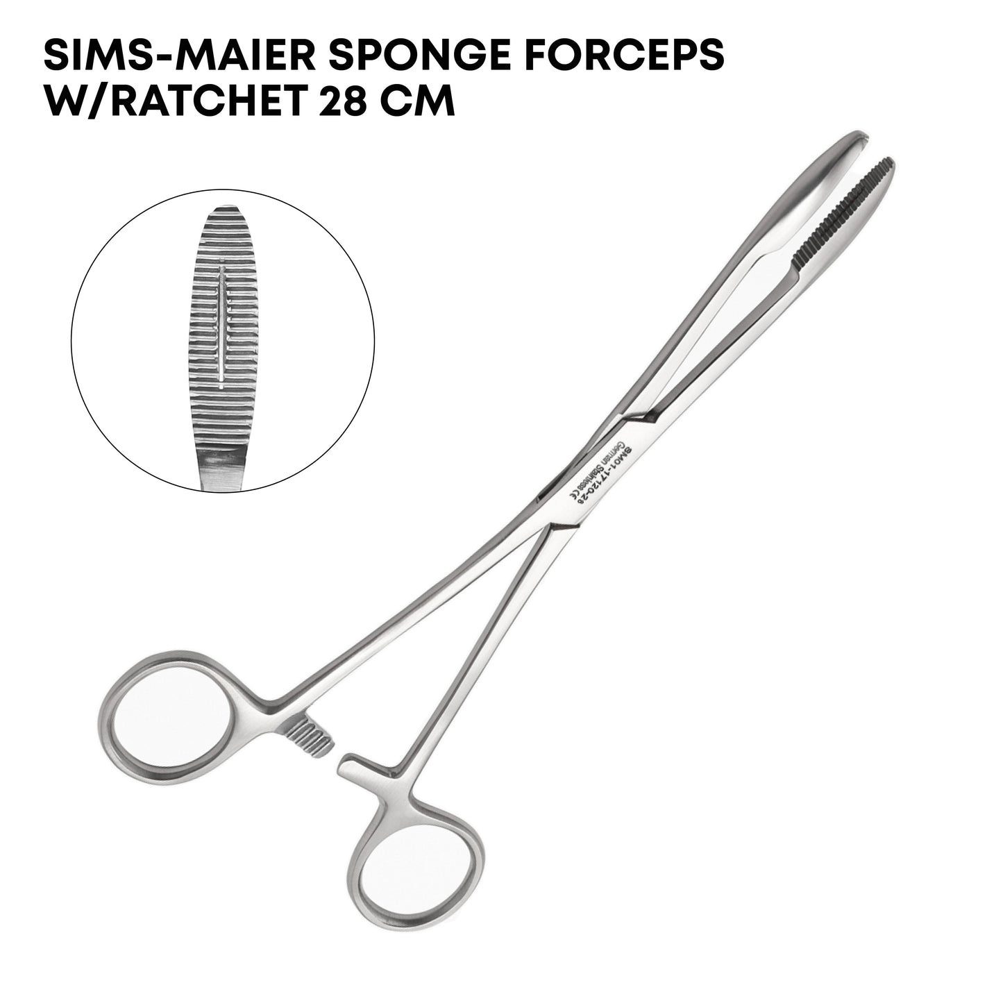SIMS-MAIER Sponge Forceps with Ratchet, 28 cm