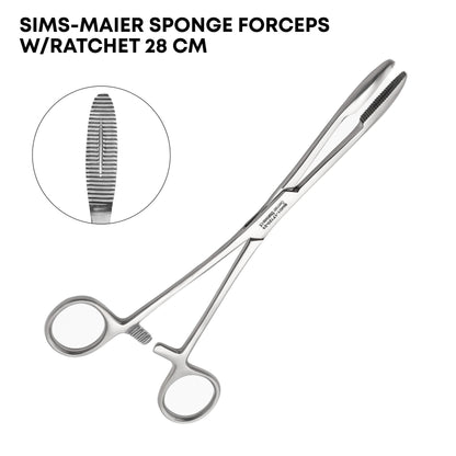 SIMS-MAIER Sponge Forceps with Ratchet, 28 cm