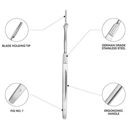 Scalpel Handle Fig. 7 – 16.5 cm Stainless Steel Surgical Blade Holder