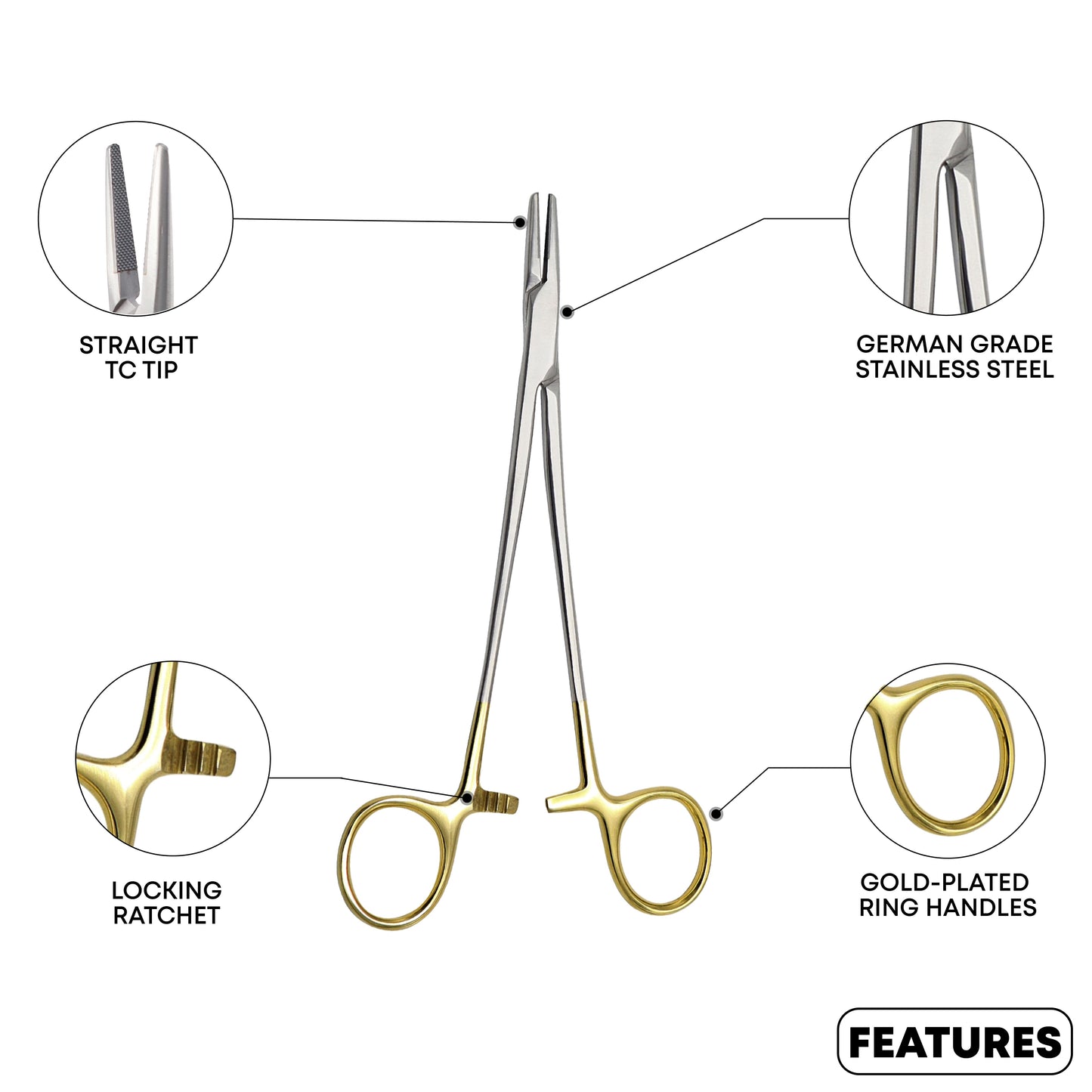 Mayo Hegar Needle Holder Forceps Straight 20cm TC