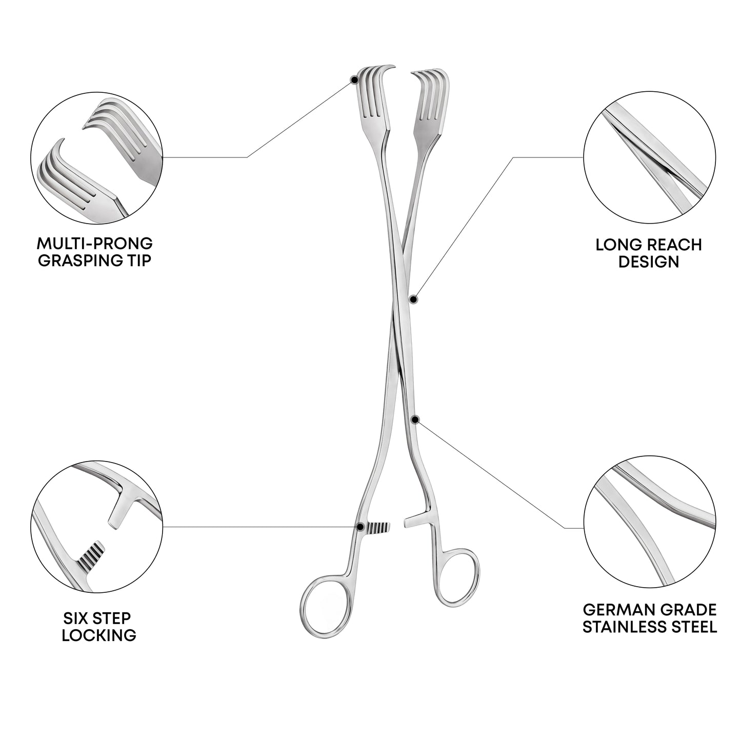 Pratt Tenaculum Forceps – 21cm / 8.3" | Gynecology Surgical Instrument