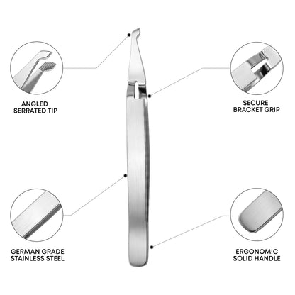 Wide Bracket Removing / Placing Tweezers 14 cm | Orthodontic Dental Tool