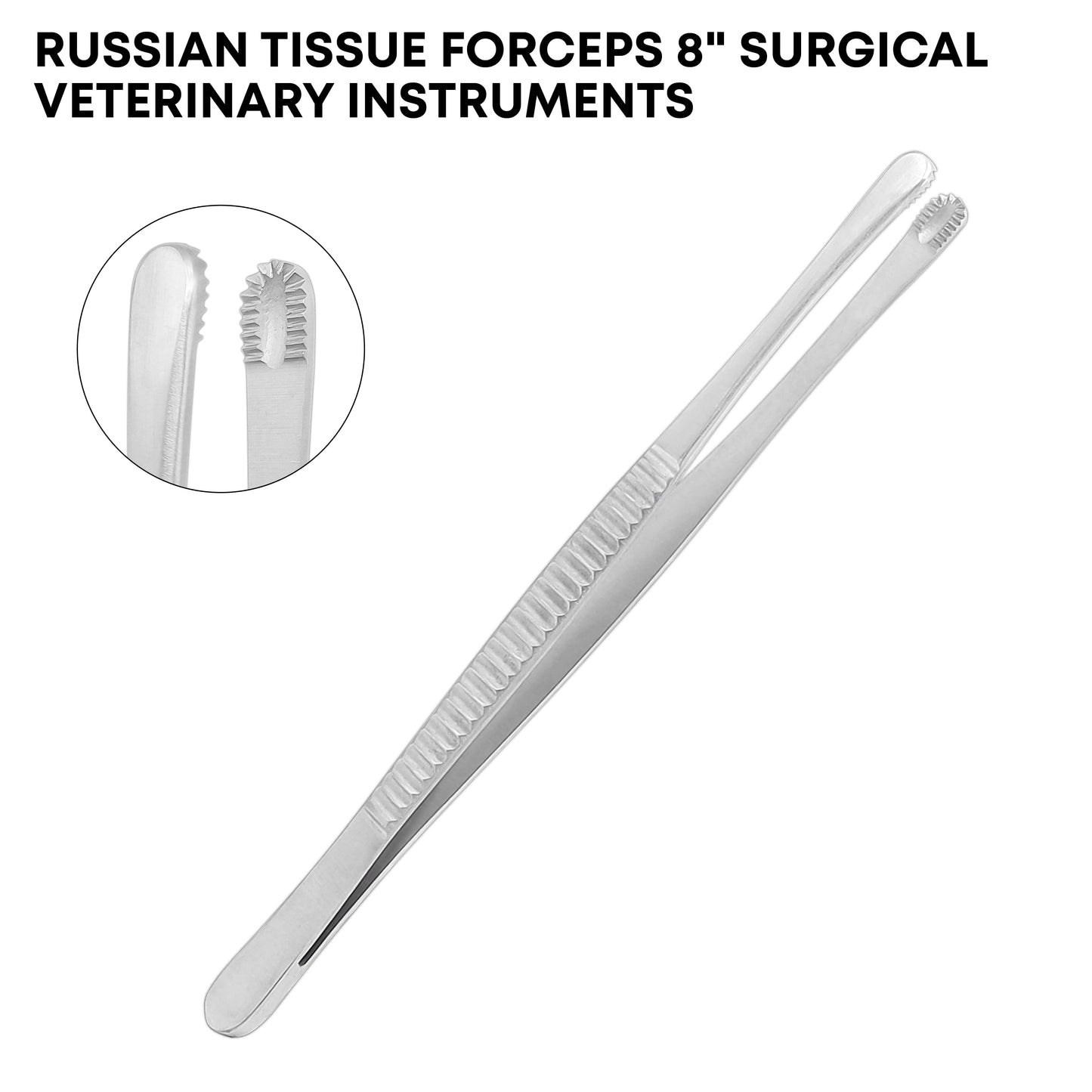 Russian Tissue Forceps 8" – Surgical Veterinary Instrument
