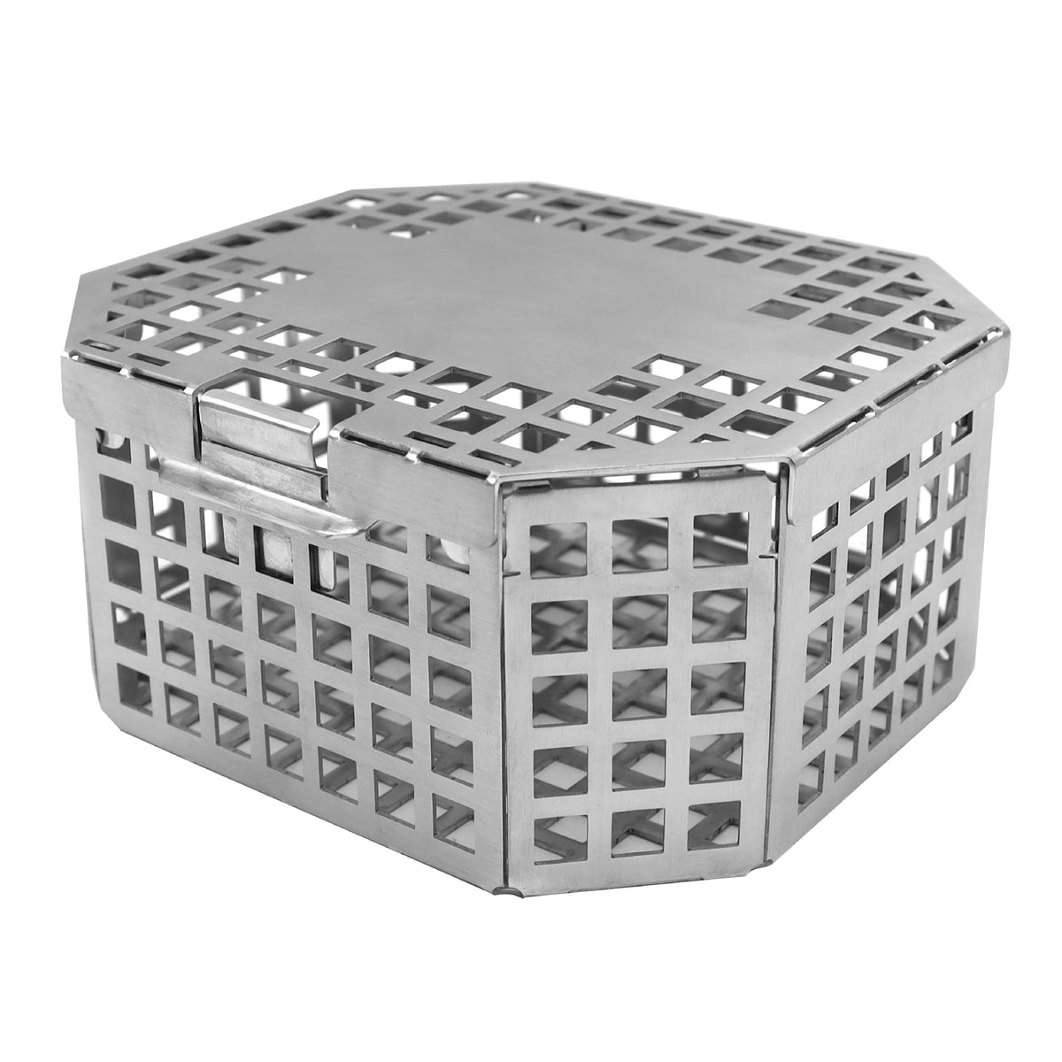 Perforated Sterilization Tray with Hinged Lid & Sliding Lock