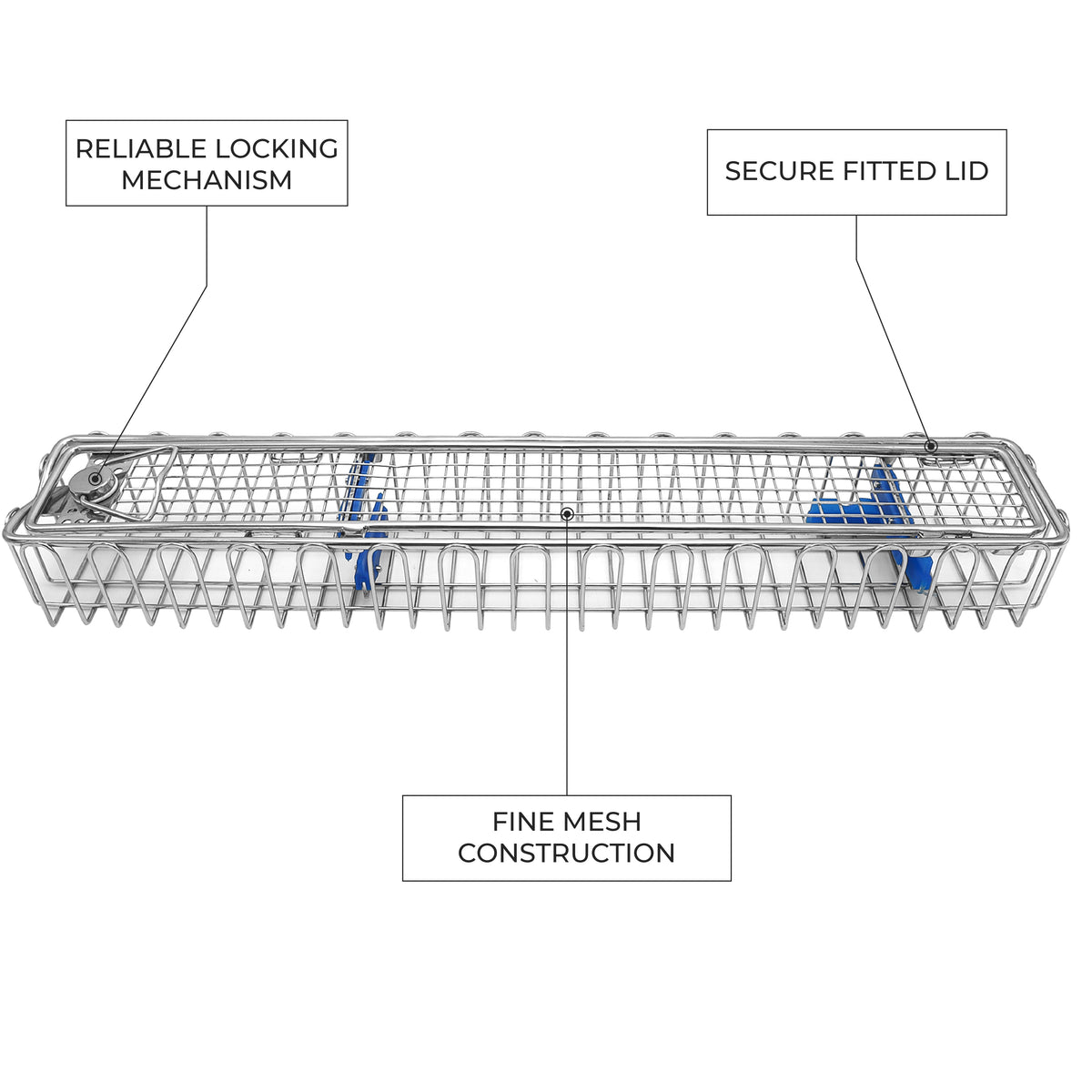 Optic Wire Sterilization Basket with Lid – 290mm & 460mm