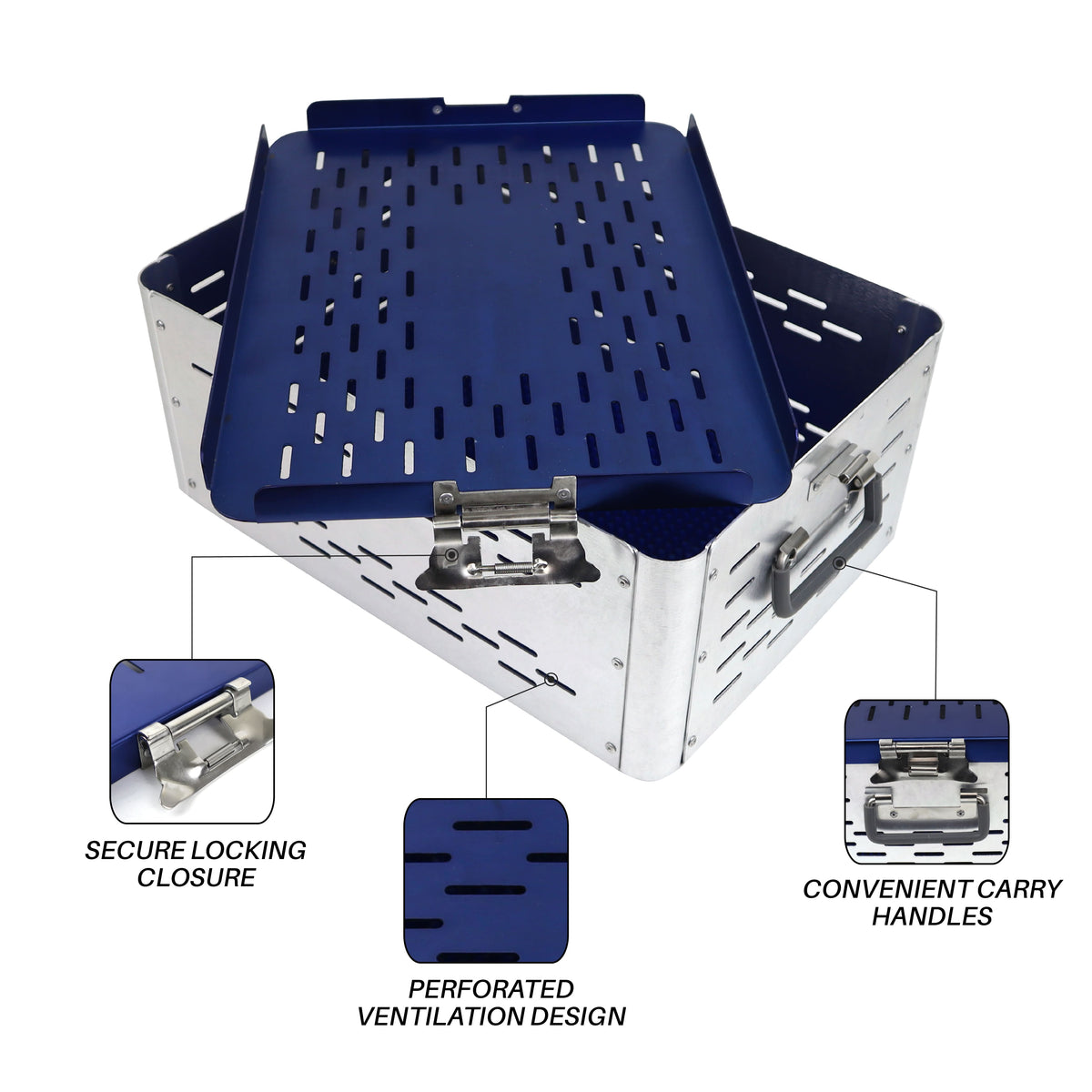 Perforated Sterilization Container – 363 × 252 × 148 mm