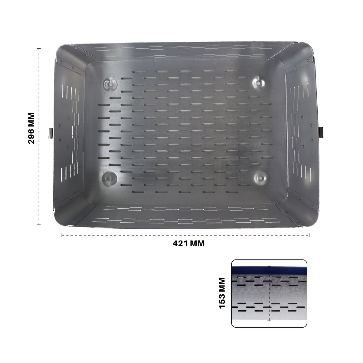 Perforated Sterilization Container – 421 × 296 × 153 mm