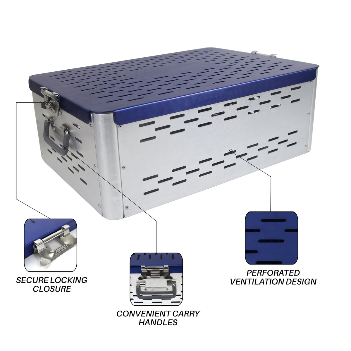Perforated Sterilization Container – 421 × 296 × 153 mm