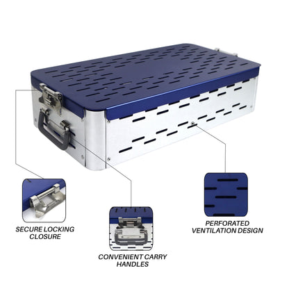 Perforated Sterilization Container – 402 × 215 × 97 mm