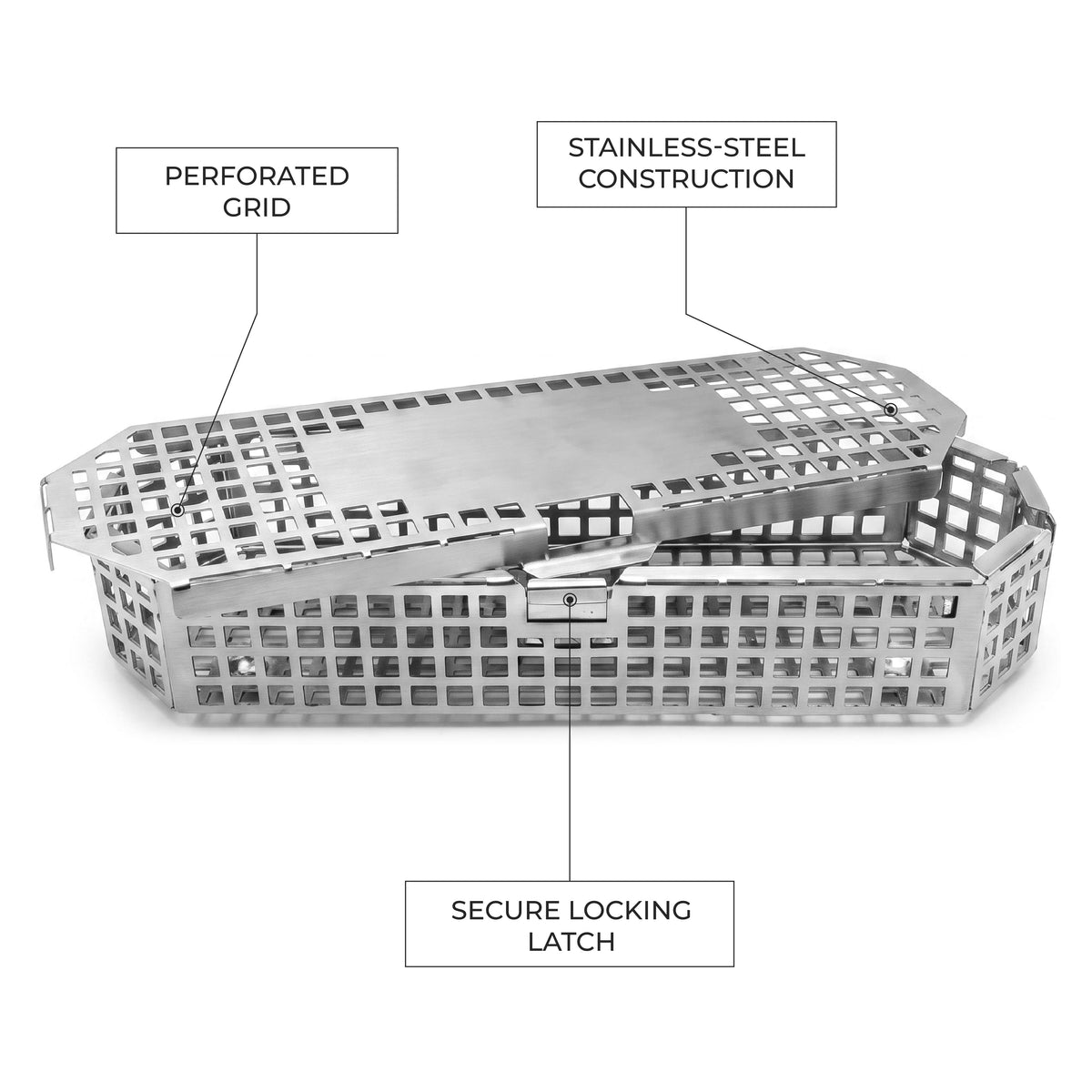 Perforated Optic Sterilization Tray with Lid – Stainless Steel Scope Basket