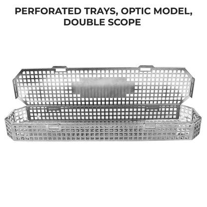 Perforated Optic Sterilization Tray with Lid – Stainless Steel Scope Basket
