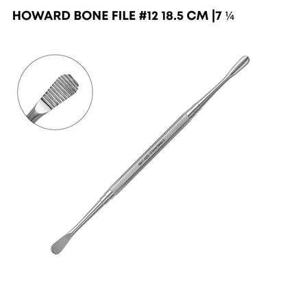 Howard Bone File #12 – Double Ended Plain Serrated, 18.5cm