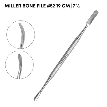 Miller Bone File #52 – Double Ended Serrated, 19cm / 7½"