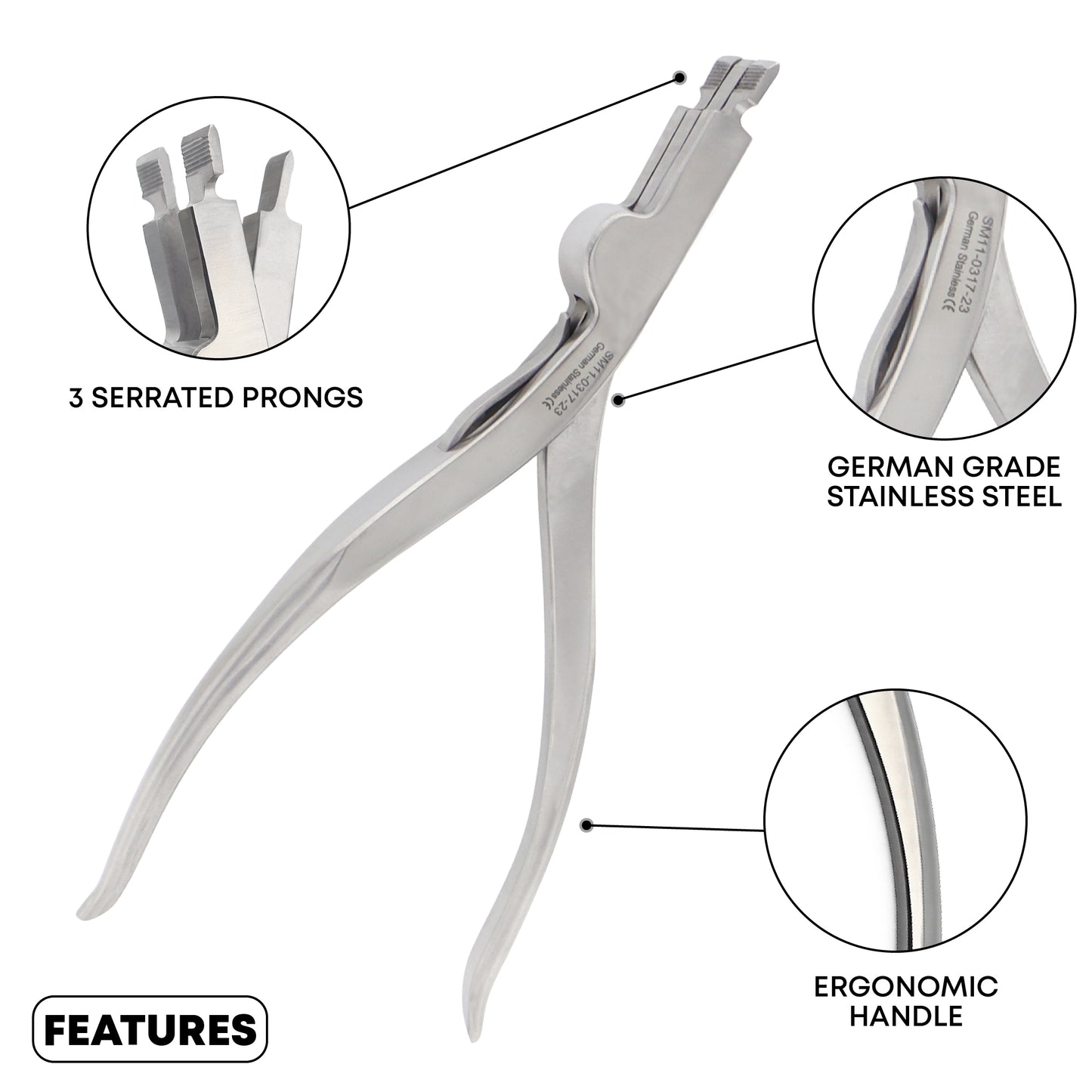 Walton Plaster Spreader with Spring 3 Prongs 23cm – Orthopedic Cast Removal Instrument