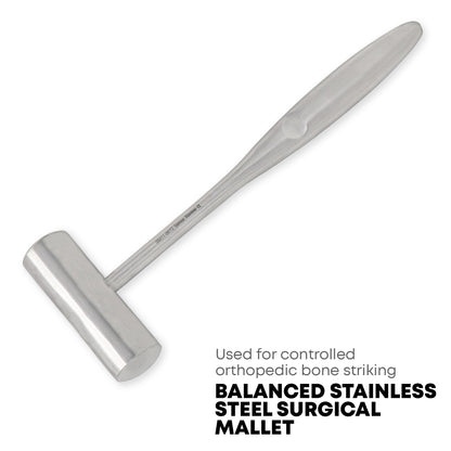 Williger Mallet 16.4cm (6½”) 20mm Ø 140g – Lead Filled Precision Surgical Mallet