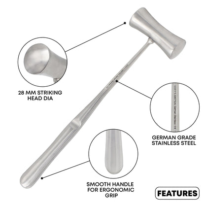 Williger Mallet 24cm (9½”) Lead Filled – 26mm & 28mm Ø Options | 300g & 340g Surgical Mallet