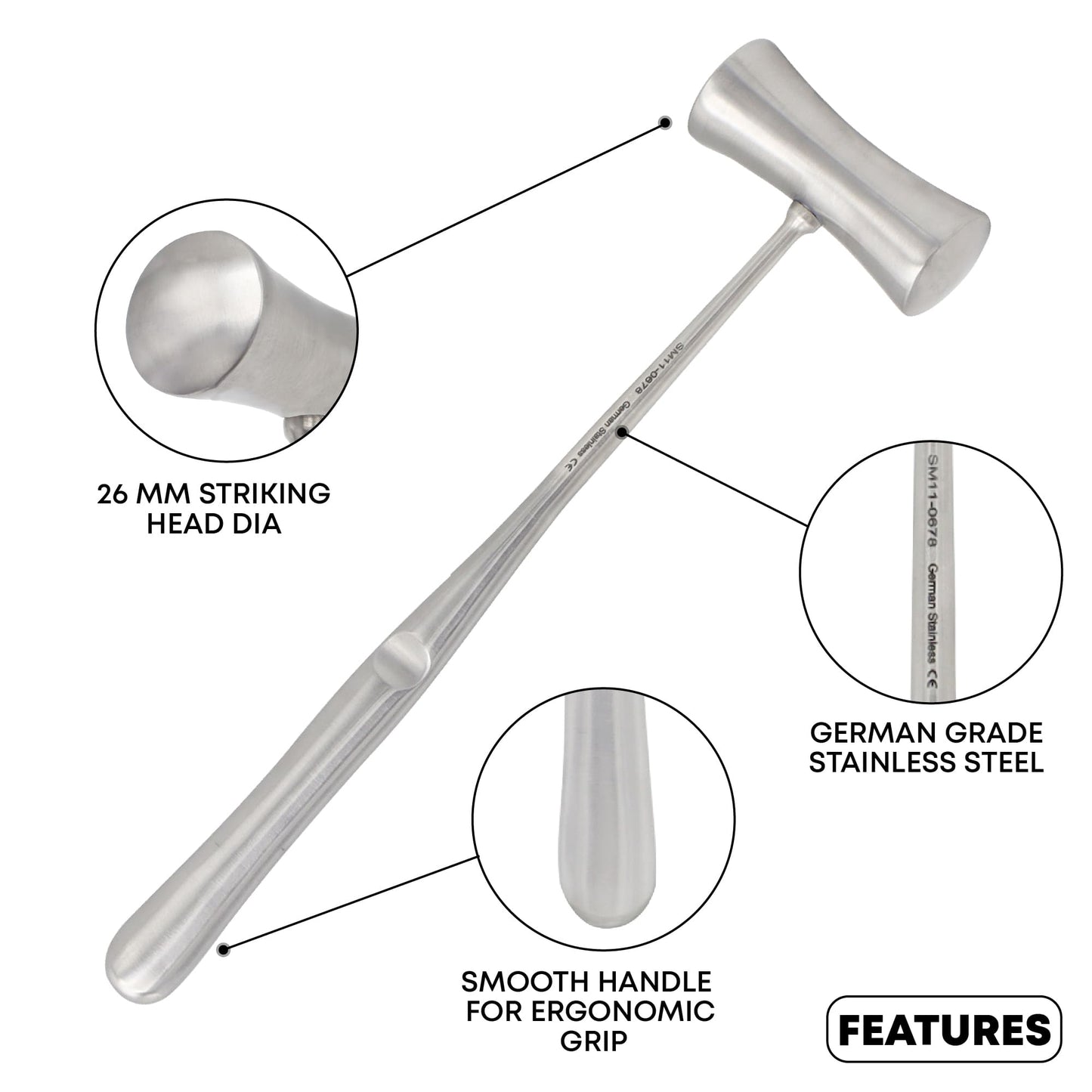 Williger Lead Filled Surgical Mallet 24cm – 42mm Head, 400g