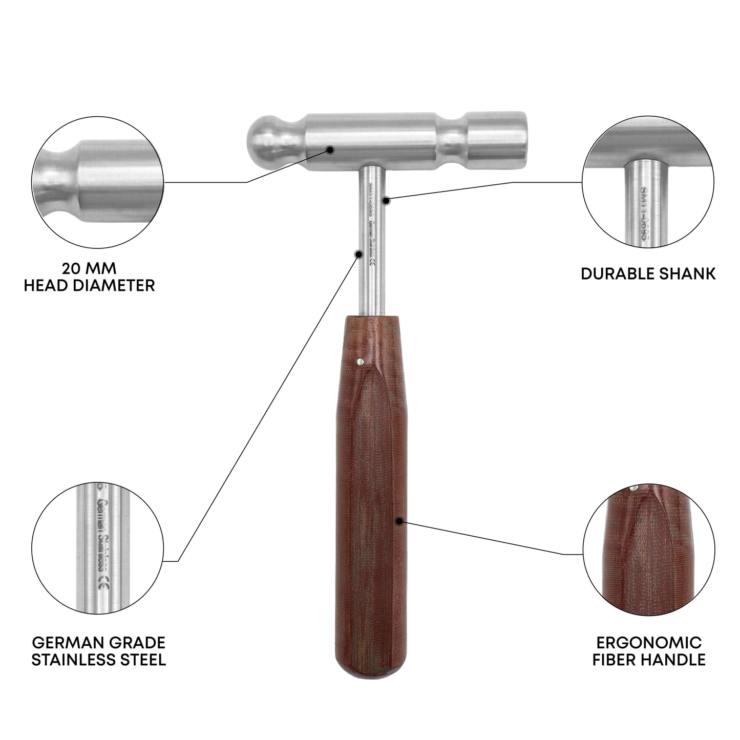 Cloward Surgical Mallet 19cm 7½” – 20mm Head, 227g