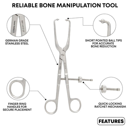 Pelvic Reduction Forceps 25cm Short Pointed Ball Tips Orthopedic Surgical Instrument