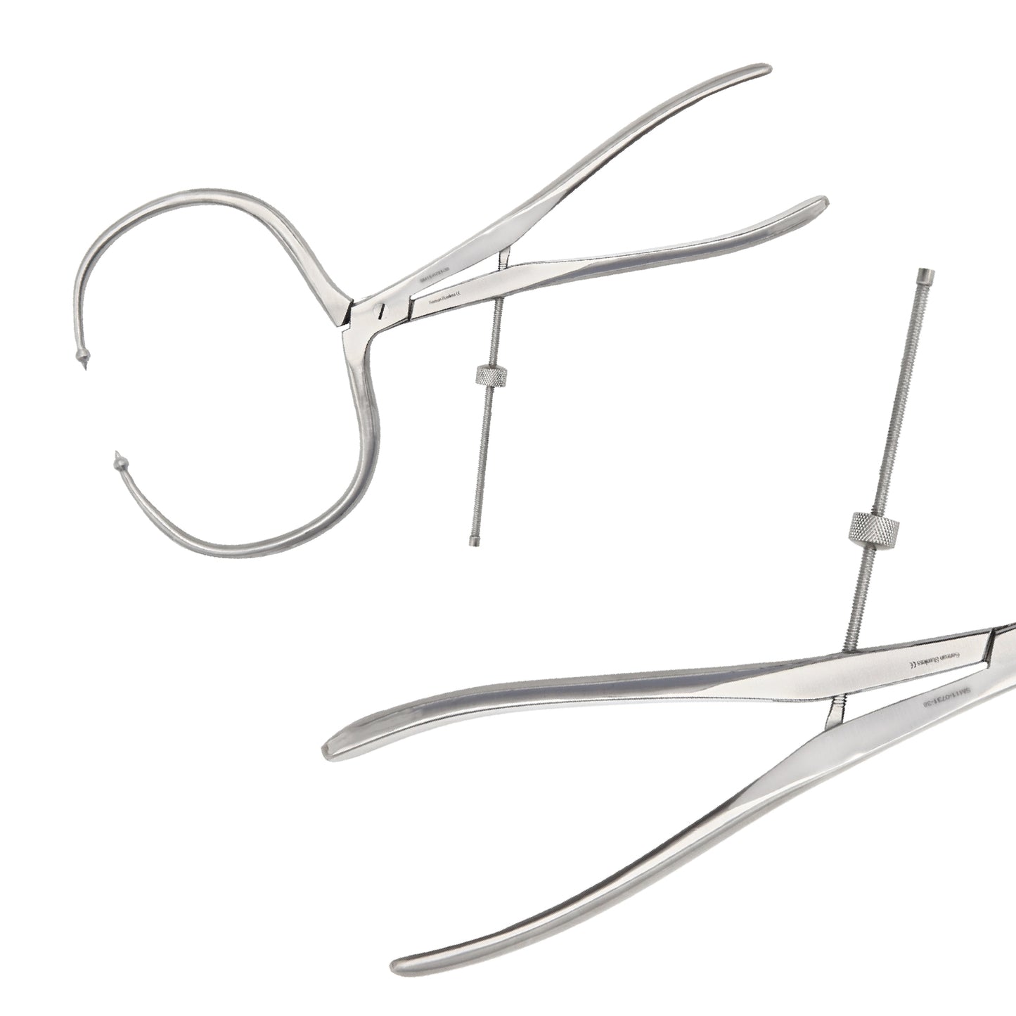 Periarticular Reduction Forceps 38cm Straight Pointed Ball Tip | Orthopedic Surgical Clamp