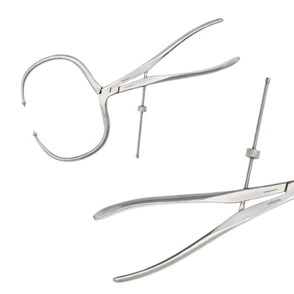 Periarticular Reduction Forceps 38cm Straight Pointed Ball Tip | Orthopedic Surgical Clamp