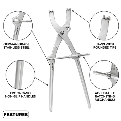 Pelvic Reduction Forceps with Adjustable Jaws for Screws – 33cm