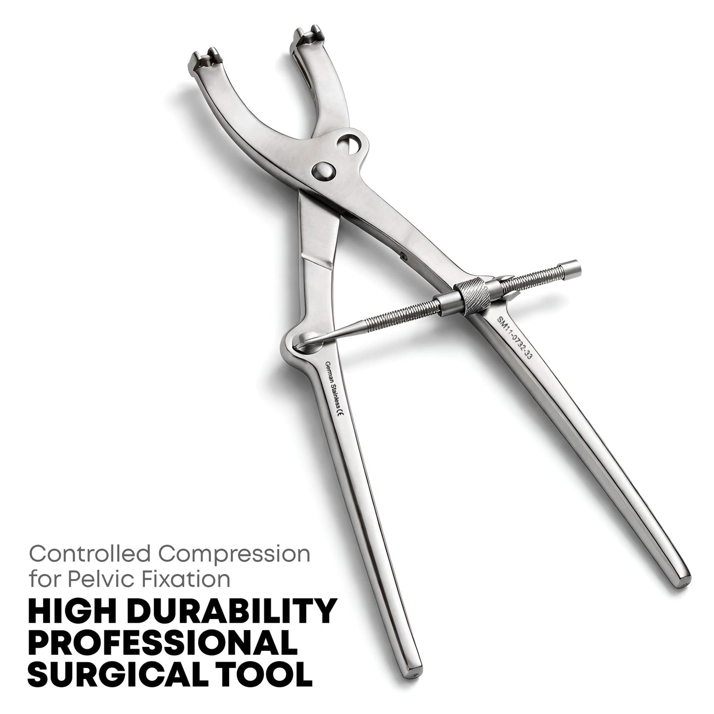 Pelvic Reduction Forceps with Adjustable Jaws for Screws – 33cm