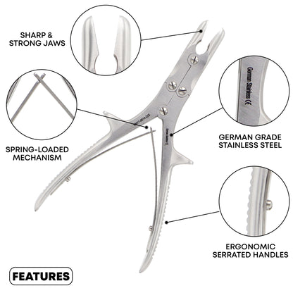 Stille Luer Bone Rongeur 22.5cm Straight – German Grade Stainless Steel Orthopedic Instruments