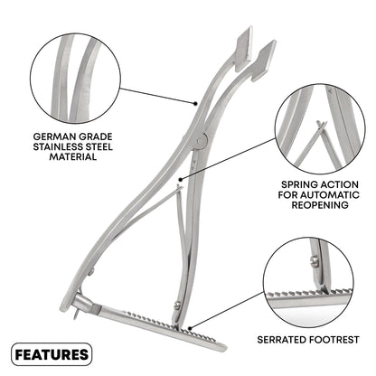 Lambardi Femoral Tibial Spreader, Small, Grooved Pads 22 × 13 mm, 18 cm