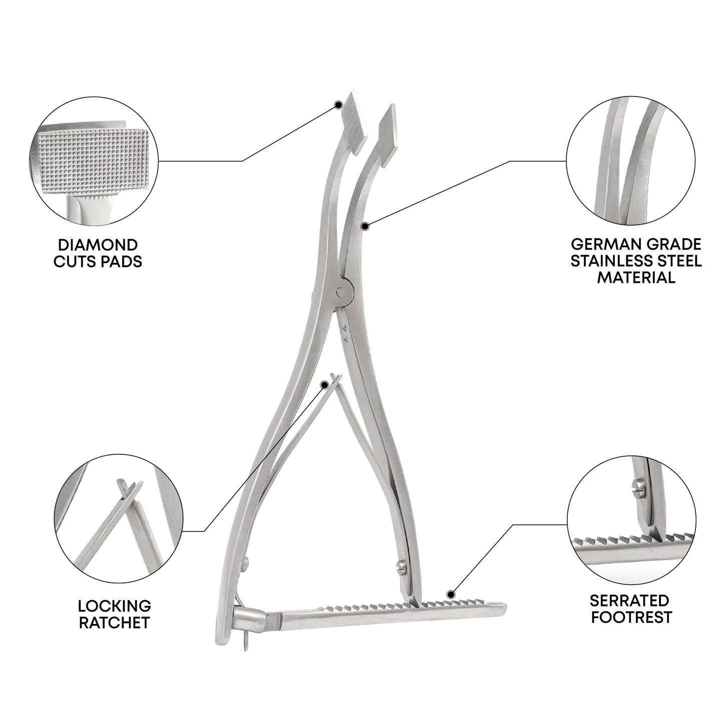 Lambardi Femoral Tibial Spreader | Grooved & Diamond Cut Pads 22x13mm