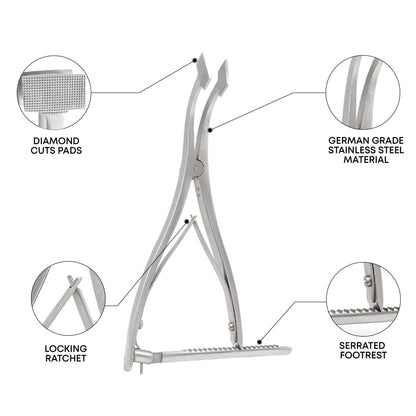 Lambardi Femoral Tibial Spreader | Grooved & Diamond Cut Pads 22x13mm