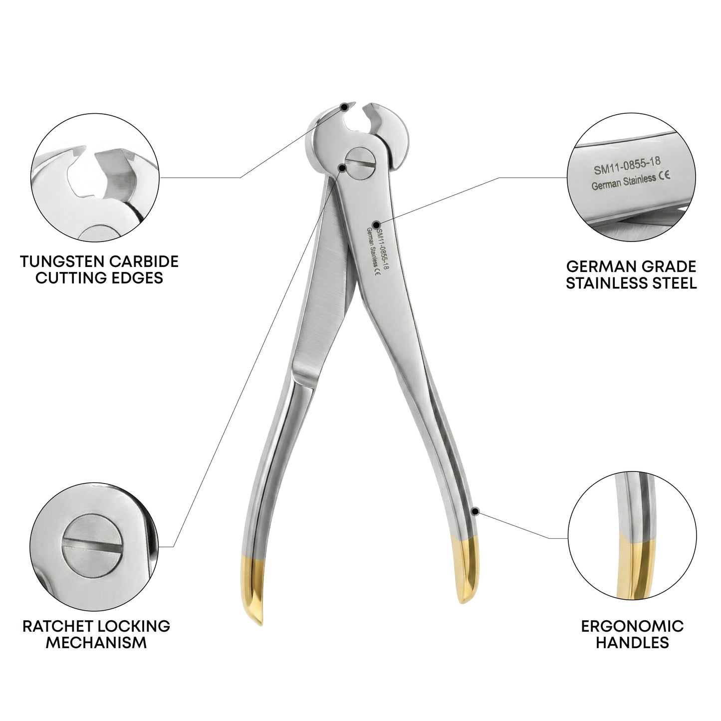 Cannulated Pin Cutter 18cm TC | Orthopedic Surgical Pin & Wire Cutter