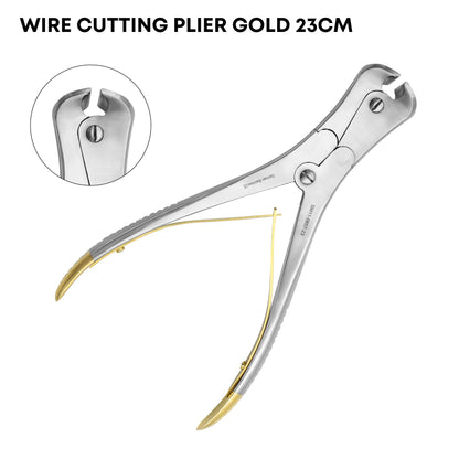 Wire Cutting Plier Gold Handle 23cm – Double Spring Orthopedic Surgical Cutter