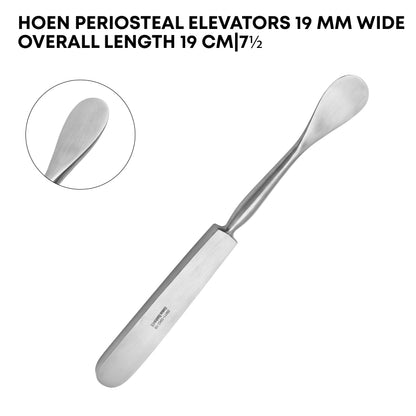Hoen Periosteal Elevator – 19mm Wide Tip, 19cm / 7½" Stainless Steel