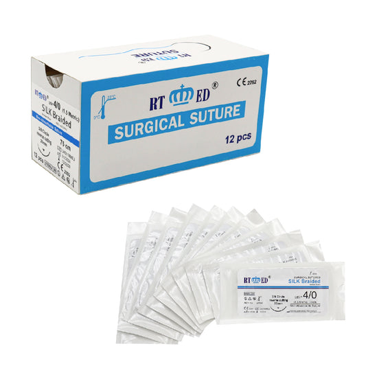 Silk Braided Suture Thread Kit 4/0 - Pack of 12 - Stellmacher Instruments inc.