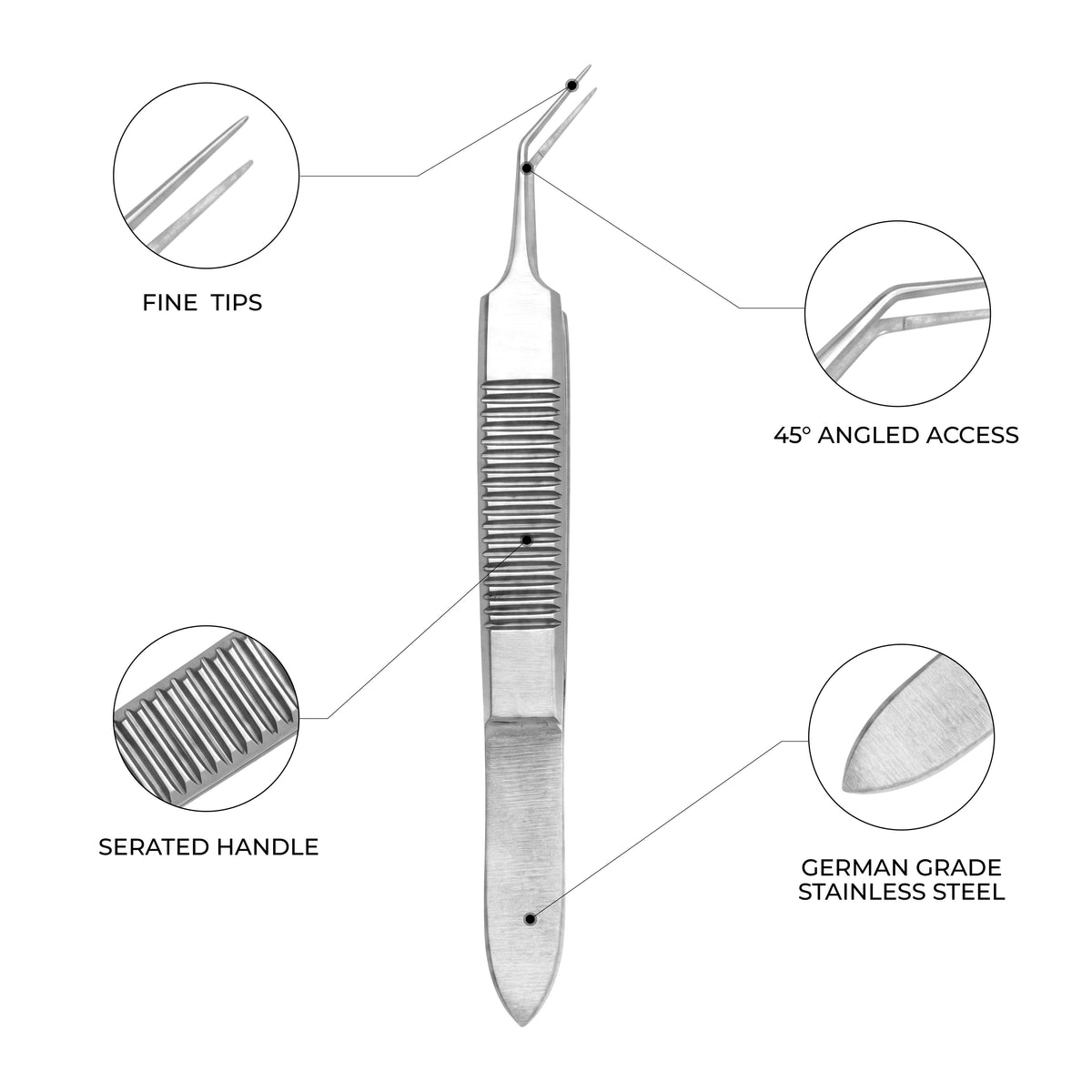 Bechert-McPherson Forceps – Angled 10 mm, 85 mm