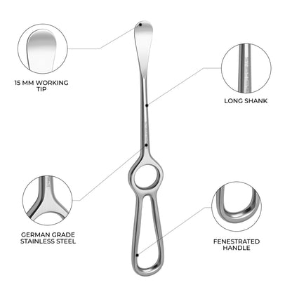 Sedillot Periosteal Elevator 22cm / 8¾" – 15mm Tip Orthopedic Surgical Instrument
