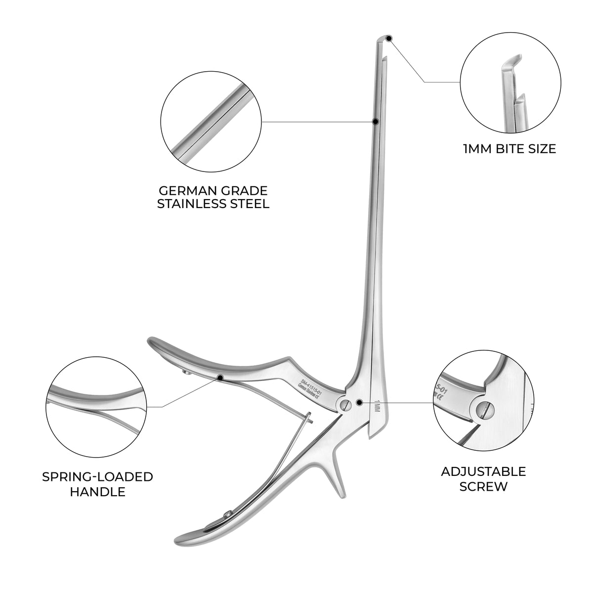Ferris-Smith-Kerrison Rongeur 20cm, 45° Up | 1–4mm Bite Sizes