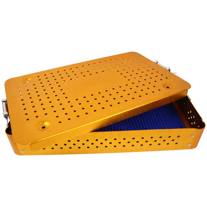 Slim Perforated Sterilization Container – 400 × 250 × 62 mm