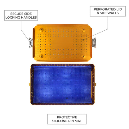 Slim Perforated Sterilization Container – 400 × 250 × 62 mm