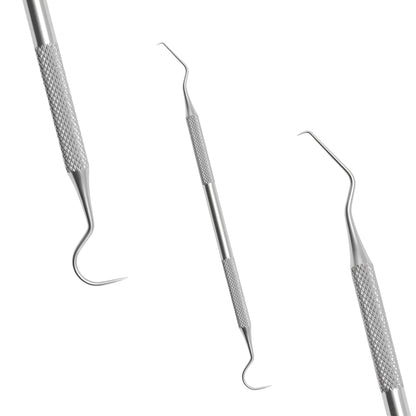 3-Piece Basic Dental Examination Set – Mirror, Explorer & College Pliers
