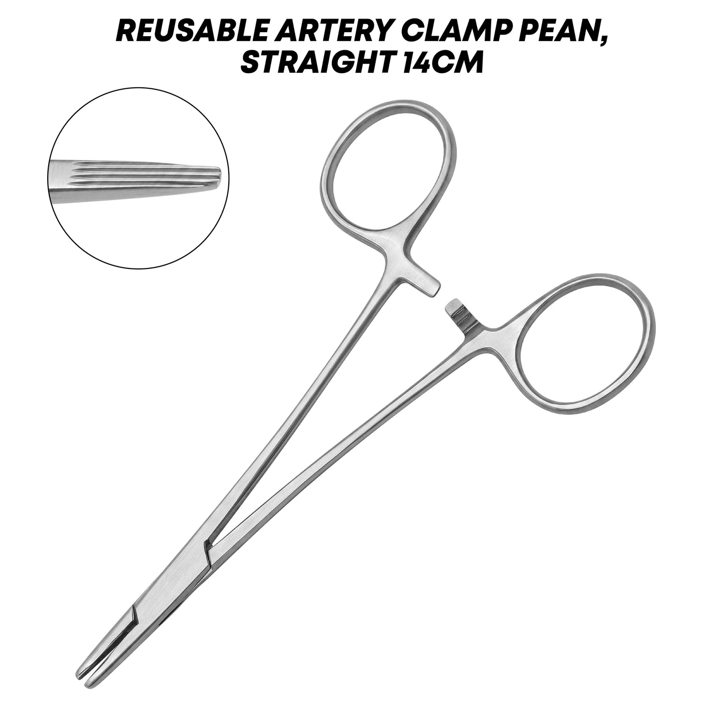 Pean Hemostatic Forceps Straight 14cm / 5½" – Reusable Artery Clamp